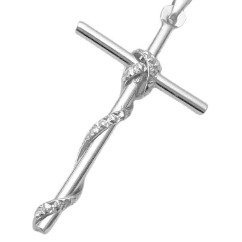 Pingente Crucifixo Trançado - (Banho Prata)